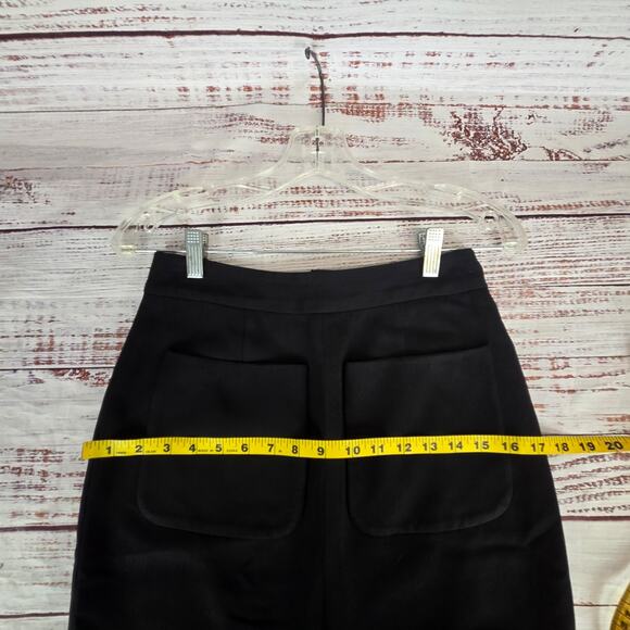 L'Agence Basic Black Pencil Skirt Size 4 Pockets Slit Stretch Classic Career Cor - Picture 11 of 13